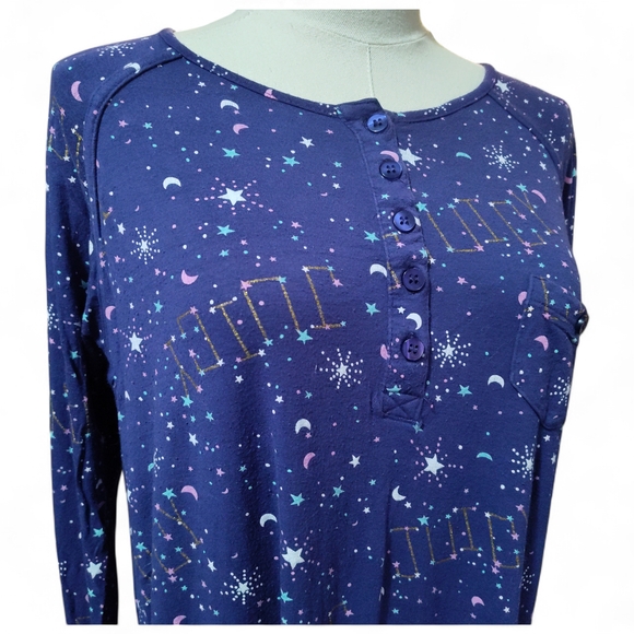 Juicy Couture Starry Night Blue Chemise- Womens Size Medium- nightgown - Picture 3 of 8